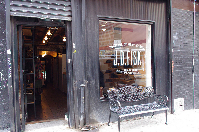 Store front at J.D. Fisk in New York. Photo by alphacityguides.