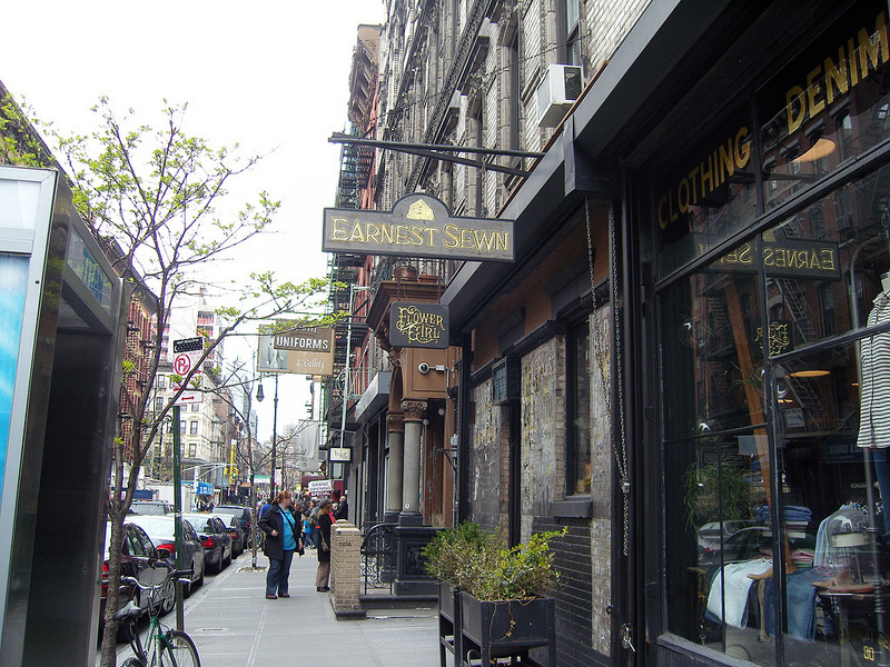 Store front at Earnest Sewn in New York. Photo by alphacityguides.