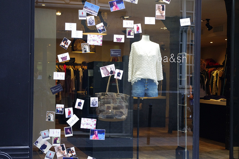 Windown display at ba & sh in Paris. Photo by alphacityguides