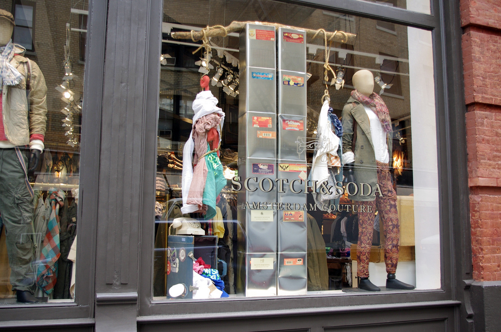 Window display at Scotch & Soda in New York. Photo by alphacityguides.