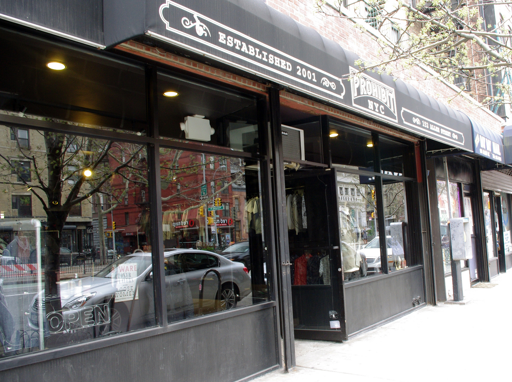 Store front at Prohibit in New York. Photo by alphacityguides.