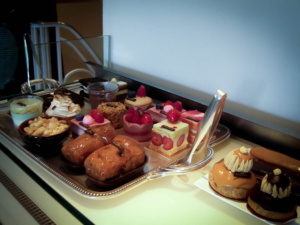 Pastry counter at the Dalloyau tea salon. Photo by alphacityguides