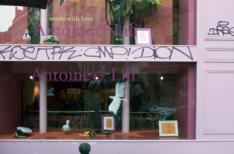 Store front at Antoine et Lili in Paris. Photo by alphacityguides.  