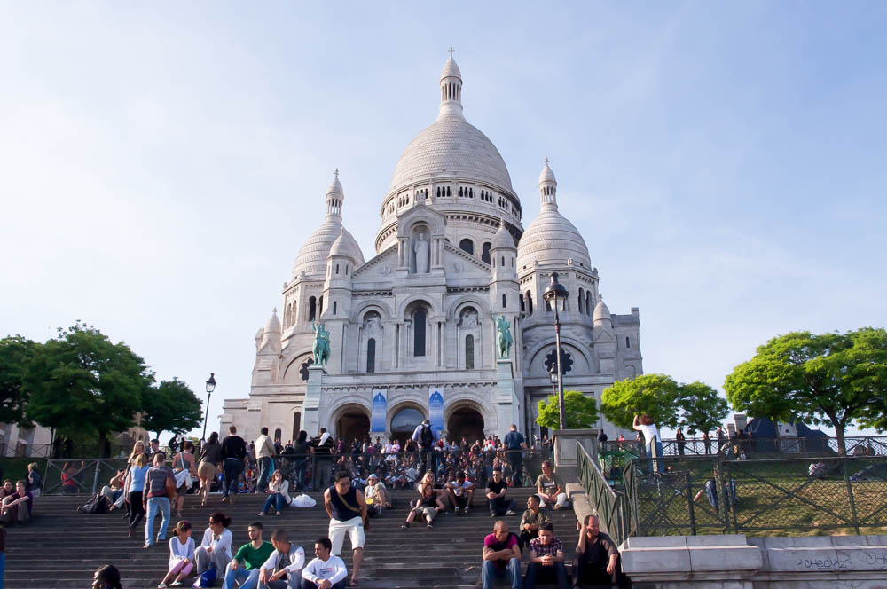 Steps at the Basilica of the Sacré Coeur in Paris. Photo by alphacityguides.