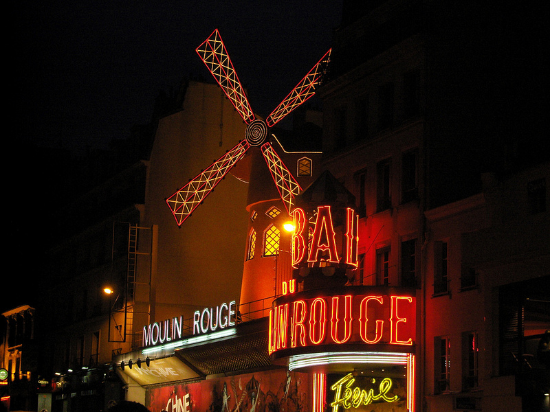 Outside the Moulin Rouge in Paris. Photo by alphacityguides.