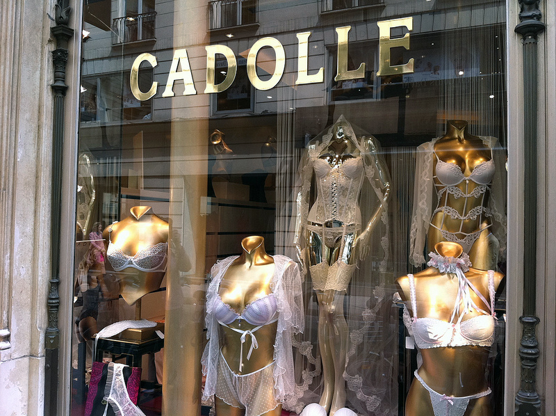 Store front at Cadolle in Paris. Photo by alphacityguides.