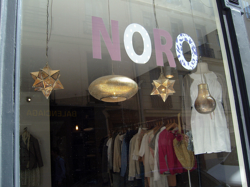 Window display at Noro in Paris. Photo by alphacityguides.