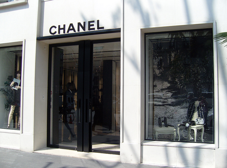 Store front at Chanel in Paris. Photo by alphacityguides.
