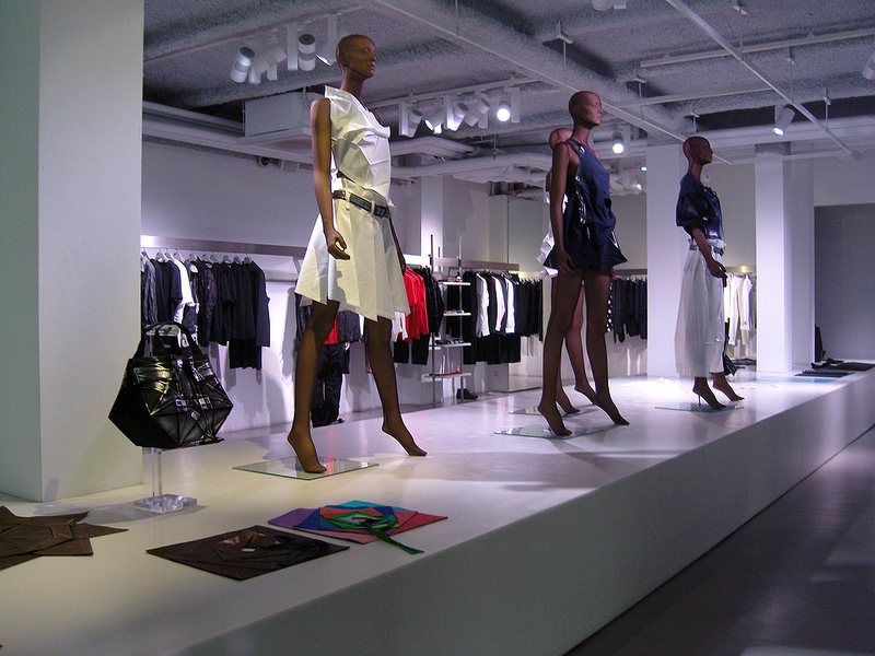 Fashion display at Issey Miyake in Paris. Photo by alphacityguides.