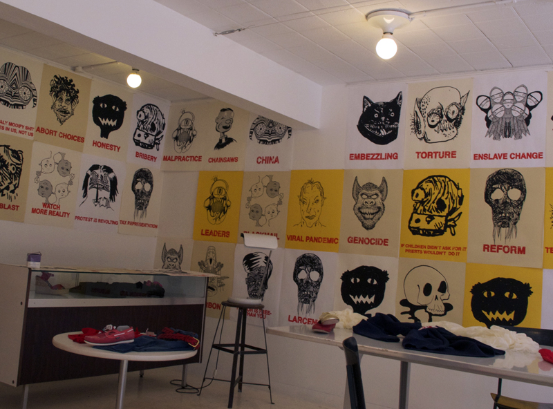 Spree display of Kayrock prints in Paris. Photo by alphacityguides.