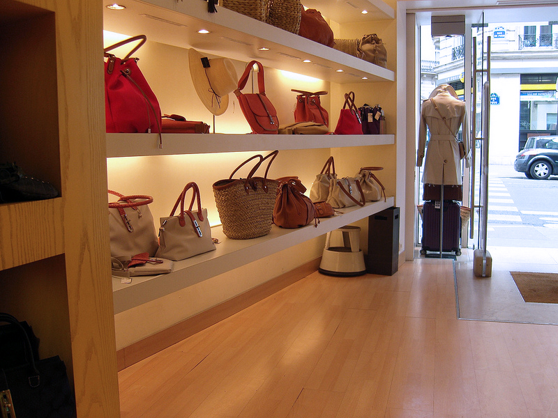 Fashion accessories inside La Bagagerie in Paris. Photo by alphacityguides.