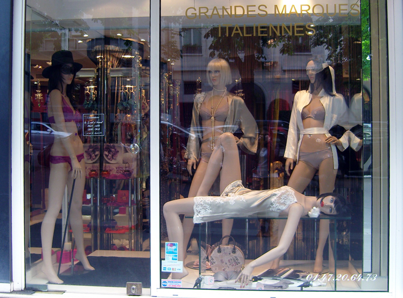 Window display and store front at O Caprices de Lili in Paris. Photo by alphacityguides.