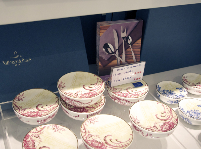 Dishes at Villeroy & Boch in Paris. Photo by alphacityguides.