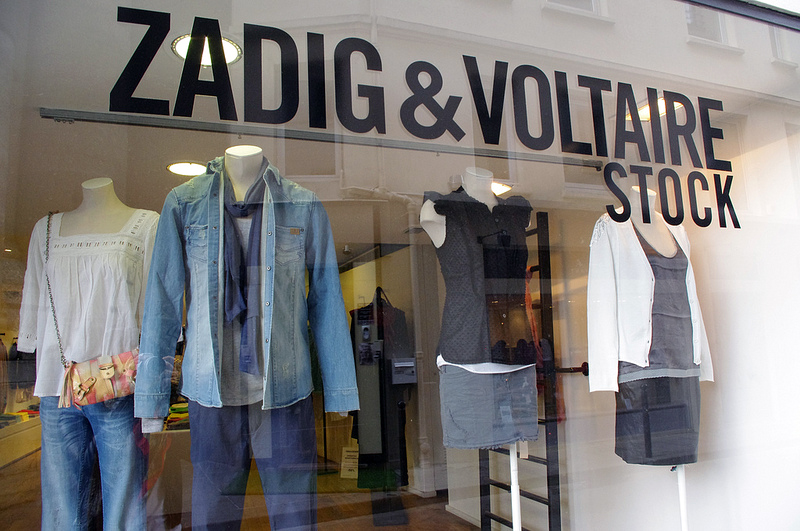 Window display at Zadig & Voltaire Stock in Paris. Photo by alphacityguide.