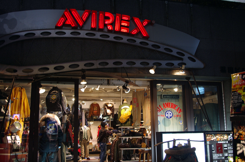 Avirex in Tokyo. Photo by alphacityguides.