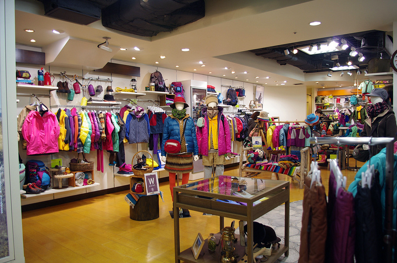 Fashion inside Aigle in Tokyo. Photo by alphacityguides.
