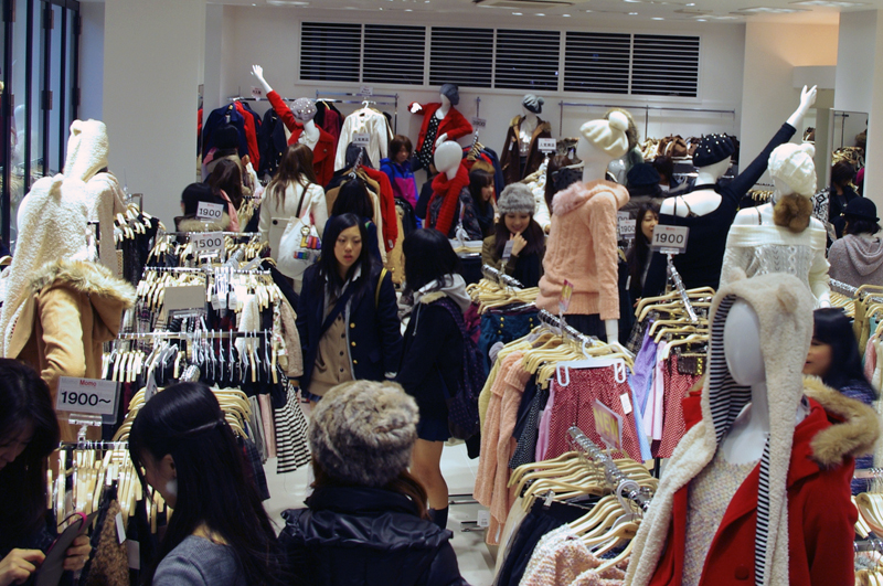 Fashion inside Momo in Tokyo. Photo by alphacityguides.