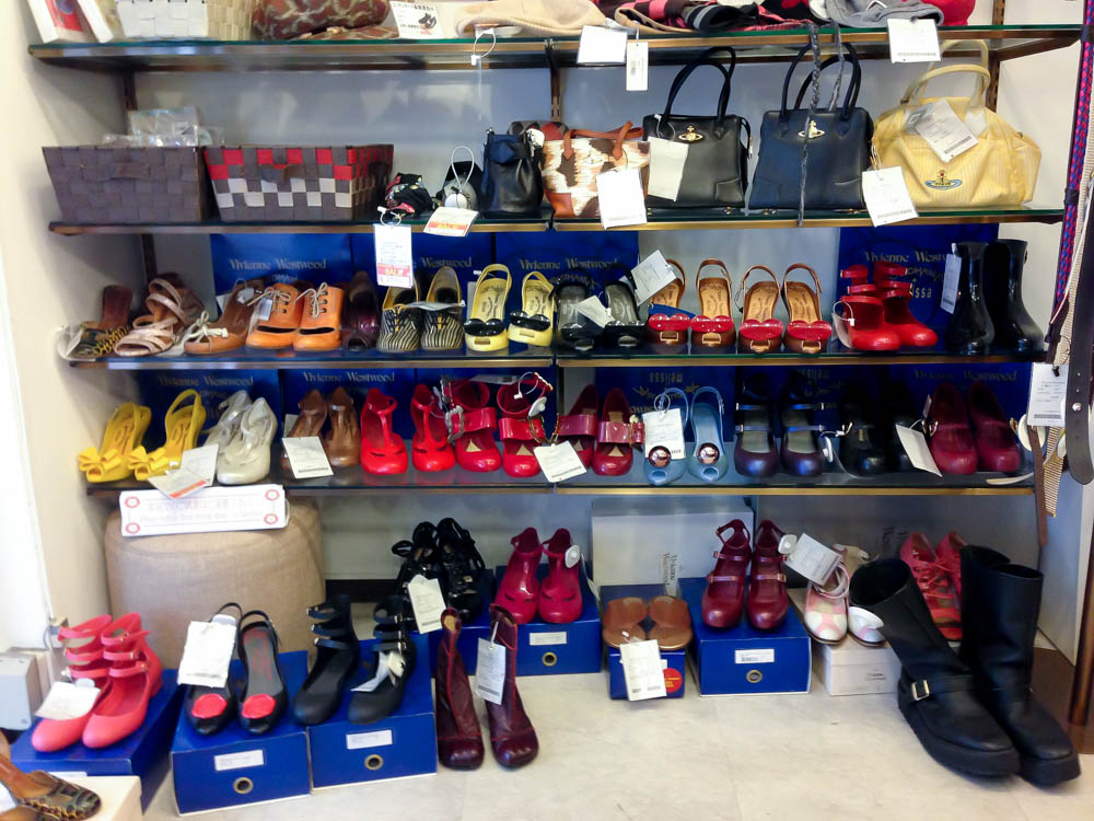 Shoes at Vivienne Westwood Closet Child in Tokyo. Photo by alphacityguides.