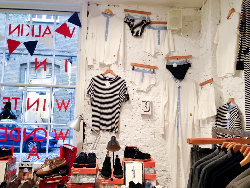 Fashion display inside Topman General Store in London. Photo by alphacityguides.