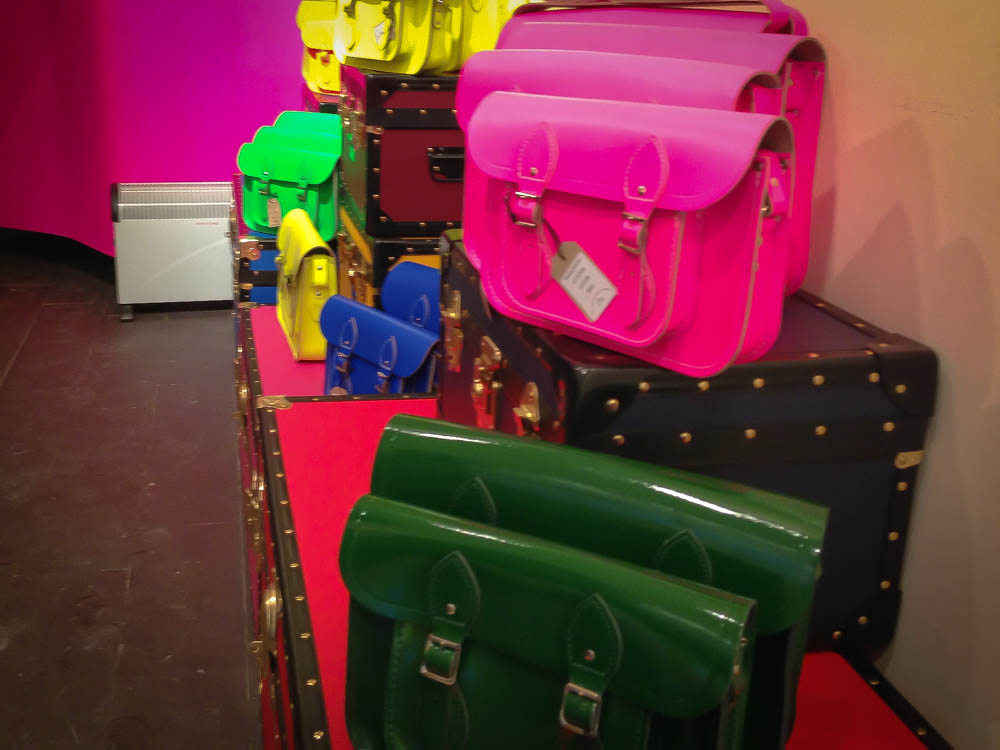Accessory display at The Cambridge Satchel Company in Covent Garden. Photo by alphacityguides.