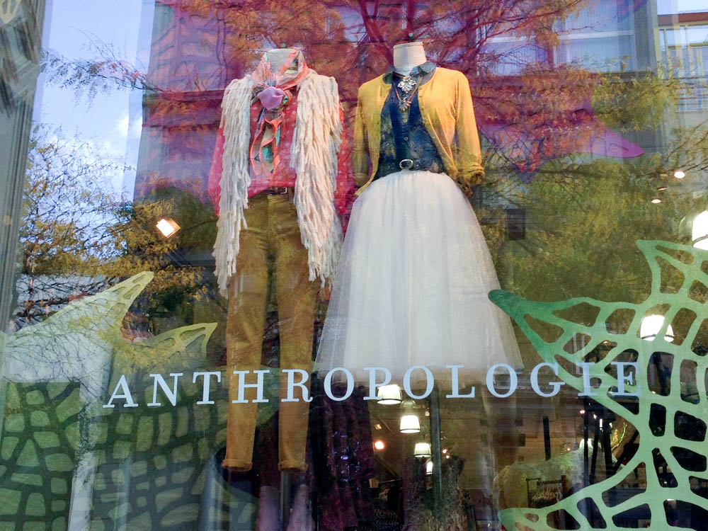 Window display at Anthropologie in New York. Photo by alphacityguides.