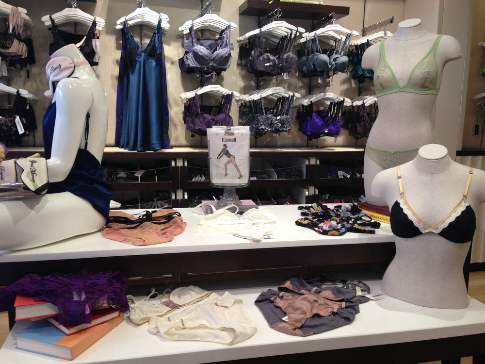 Lingerie display at Journelle in New York. Photo by alphacityguides.