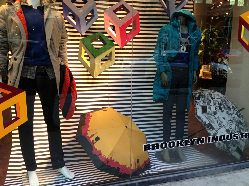 Window display at Brooklyn Industries in New York. Photo by alphacityguides.