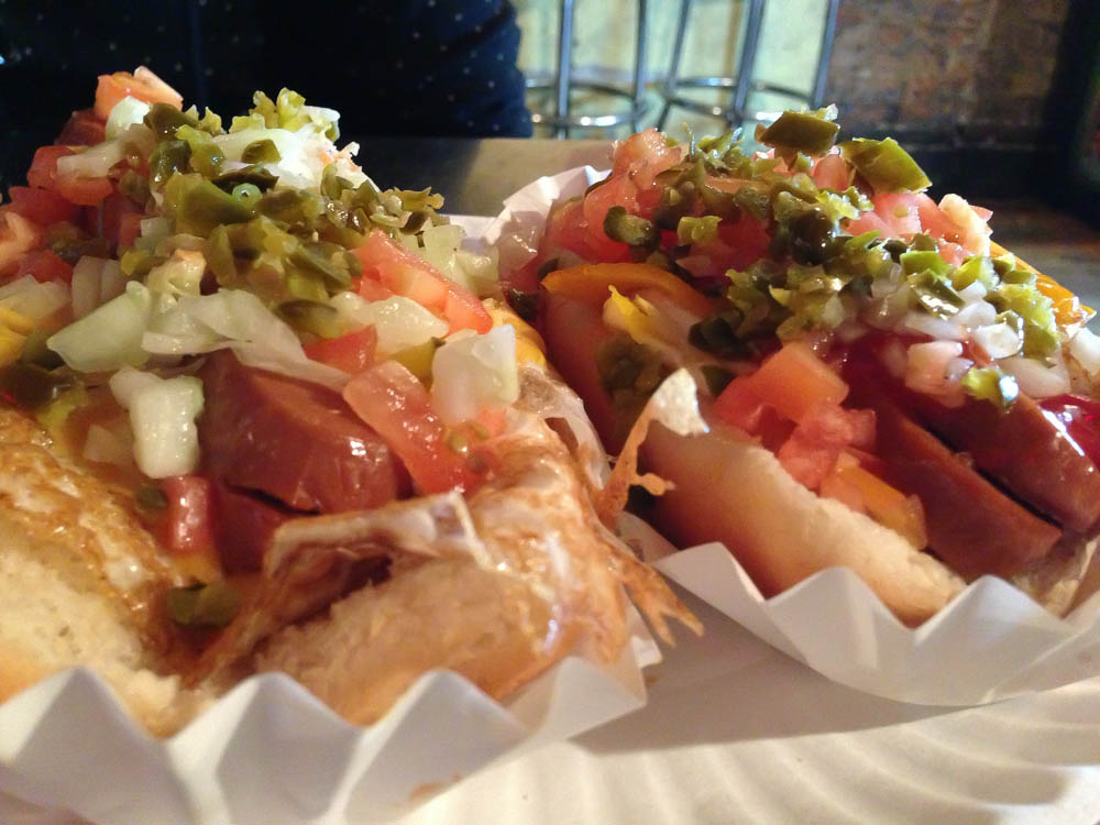 Hot dogs at Crif Dogs New York. Photo by alphacityguides.