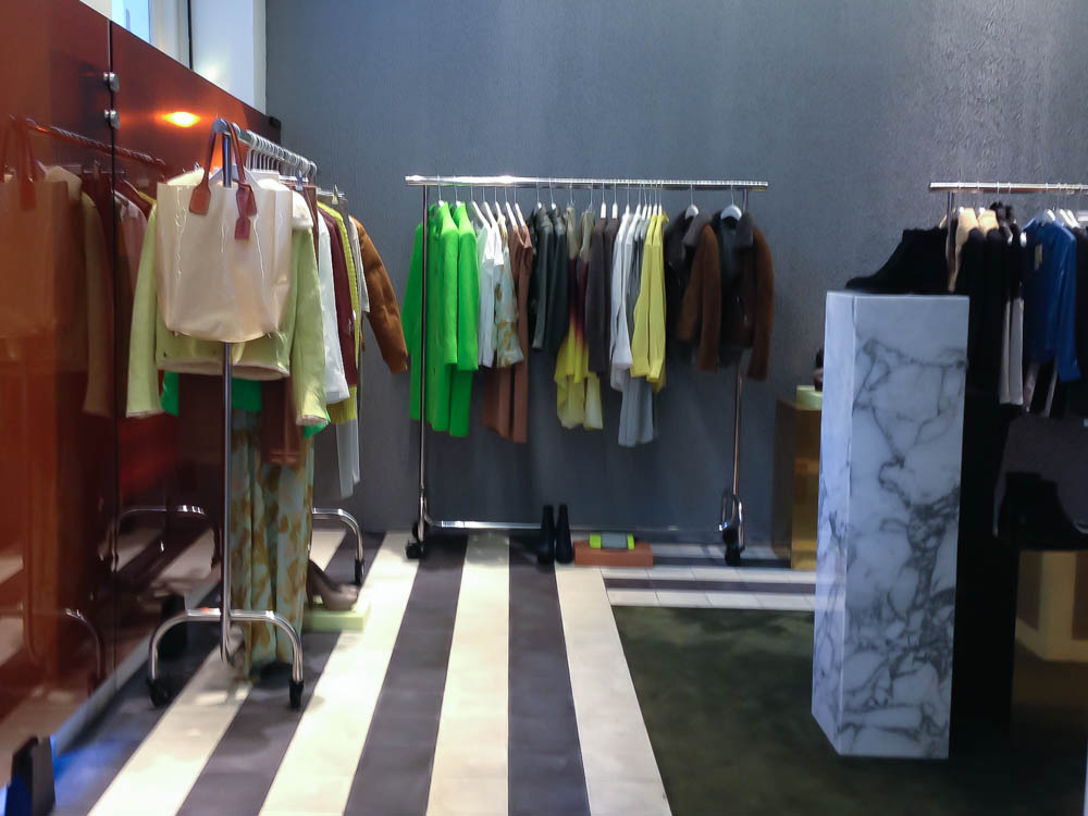 Fashin display inside Acne Studio in New York. Photo by alphacityguides.