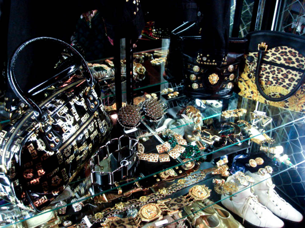 Fashion accessory display inside Dog in Tokyo.