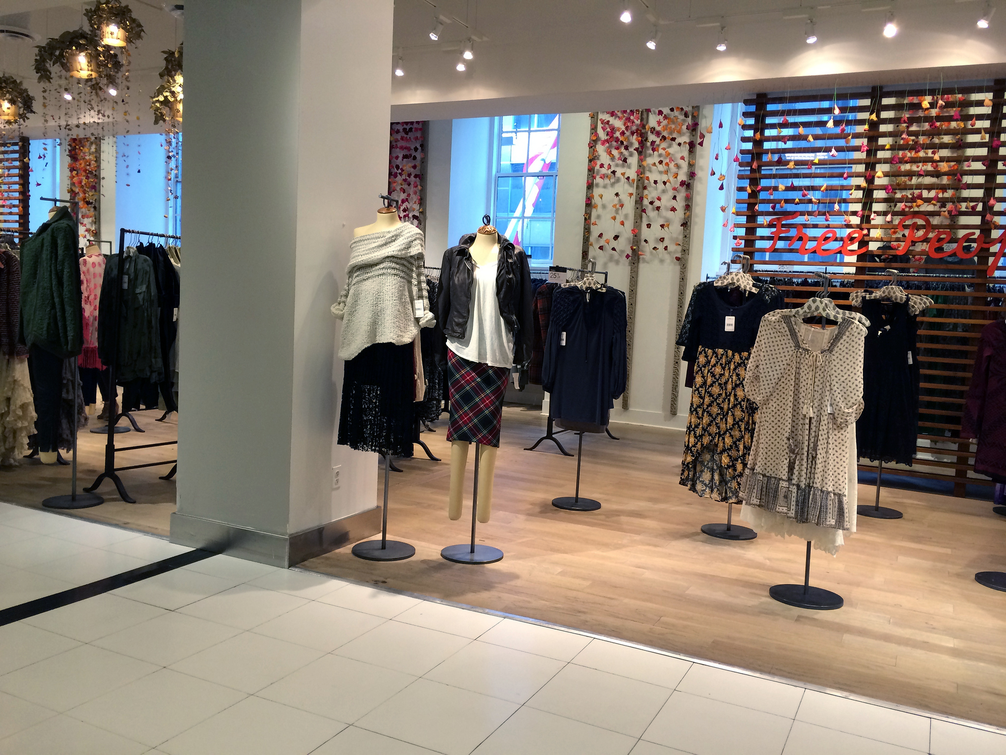 Free People fashion display at Bloomingdale's in New York. Photo by alphacityguides.