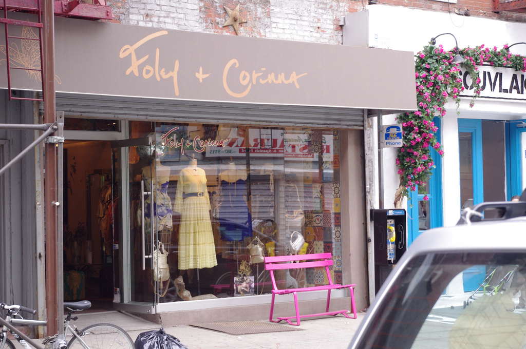 Storefront at Foley and Corinna in New York. Photo by alphacityguides.
