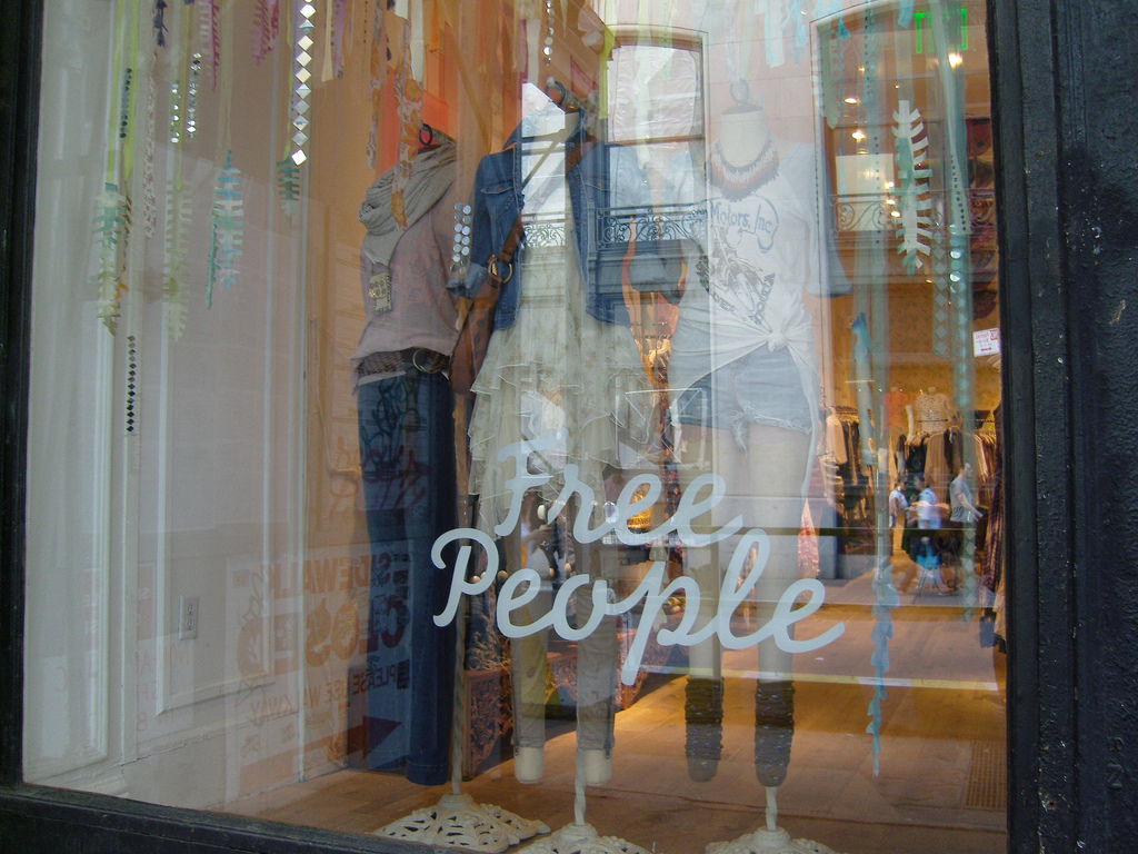 Window at Free People in New York. Photo by alphacityguides. 