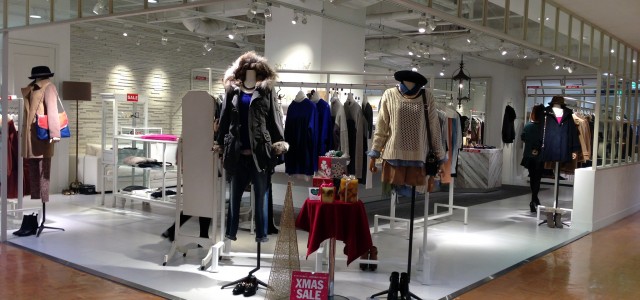 Womenswear display at Parco in Tokyo. Photo by alphacityguides.