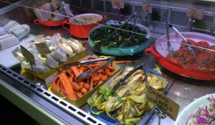 Salads and side dishes at Smile To Go in New York. Photo by alphacityguides.