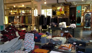 Fashion and accessory display inside of Aubin and Wills in London. Photo by alphacityguides.