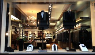 Window display at Kilgour on Savile Row in London. Photo by alphacityguides.