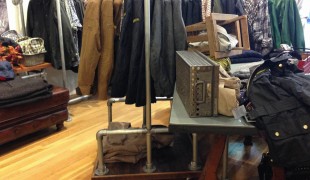 Fashion display inside Barbour in New York. Photo by alphacityguides.