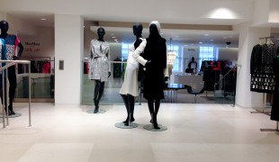 Womenswear display at Fenwick Department store in London. Photo by alphacityguides.