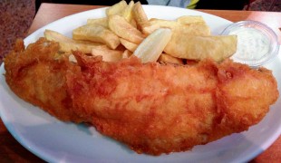 Fish & Chips at Rock and Sole Plaice in London. Photo by alphacityguides.