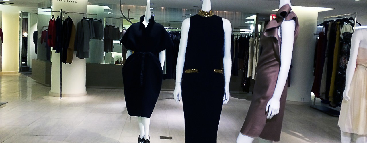 Designer fashion display at Barney's in New York. Photo by alphacityguides.