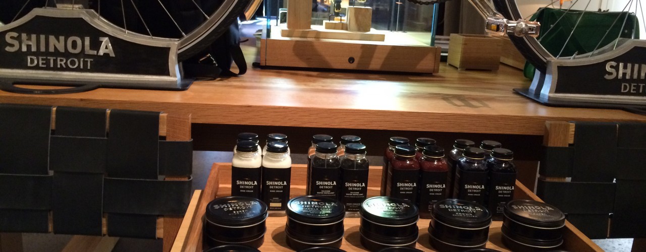 Saddle soap and Shinola bike at Shinola in New York. Photo by alphacityguides.
