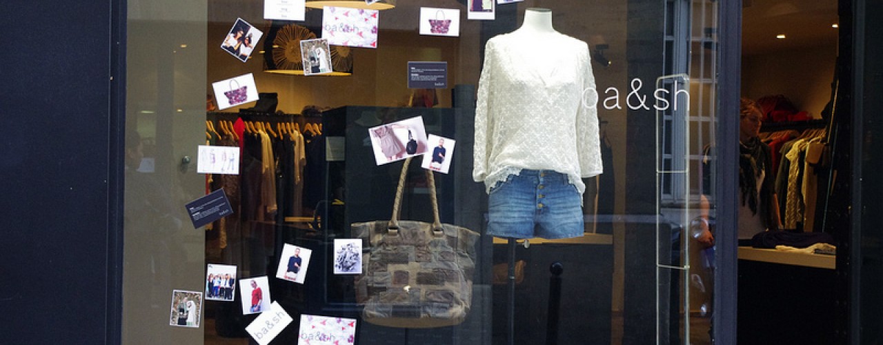 Windown display at ba & sh in Paris. Photo by alphacityguides