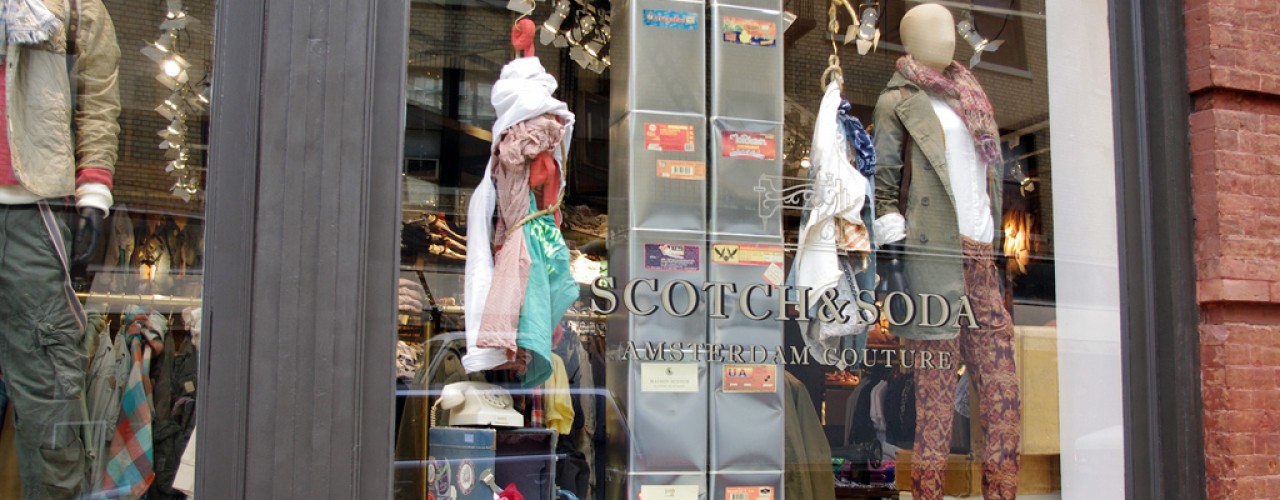 Window display at Scotch & Soda in New York. Photo by alphacityguides.