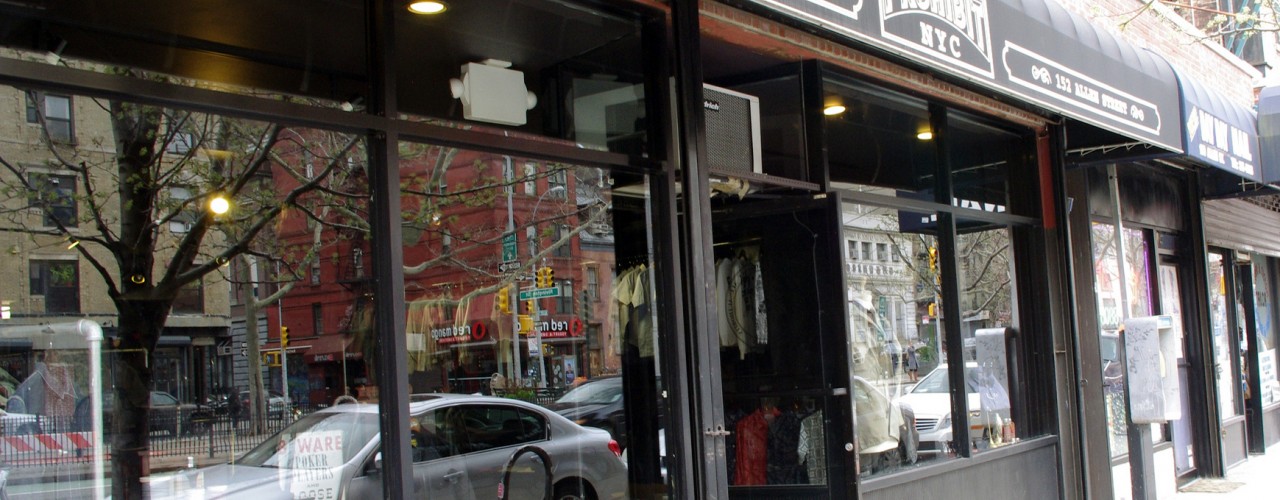 Store front at Prohibit in New York. Photo by alphacityguides.