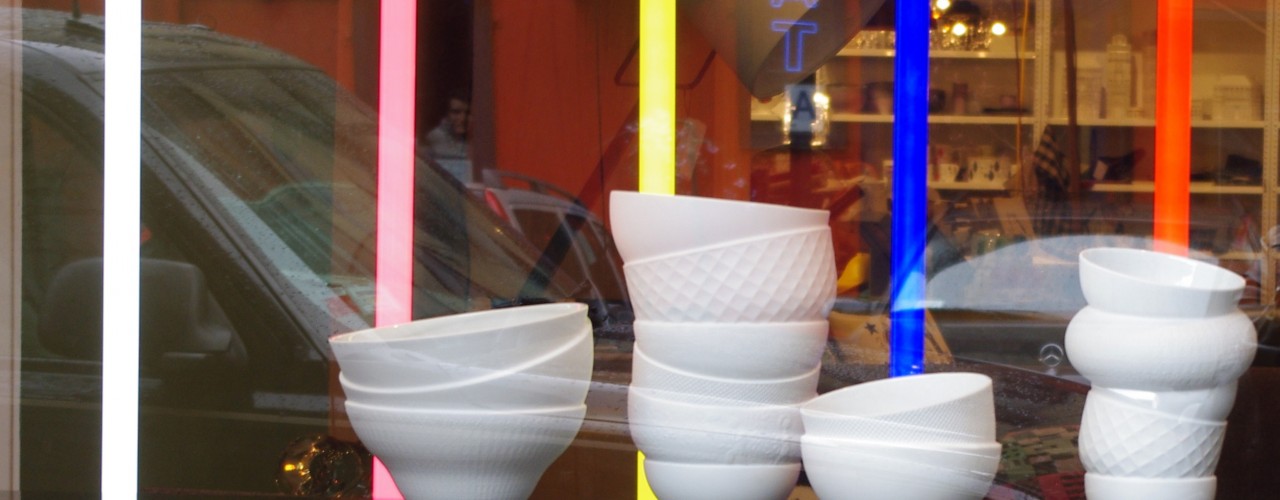 Window display at The Future Perfect in New York. Photo by alphacityguides.