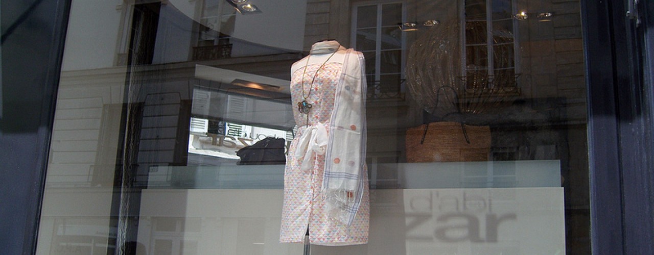 Window at Abou D'abi Bazar in Paris. Photo by alphacityguides.