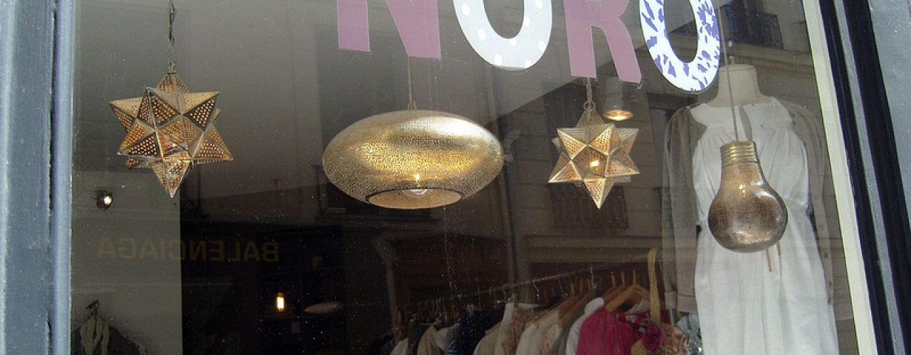 Window display at Noro in Paris. Photo by alphacityguides.