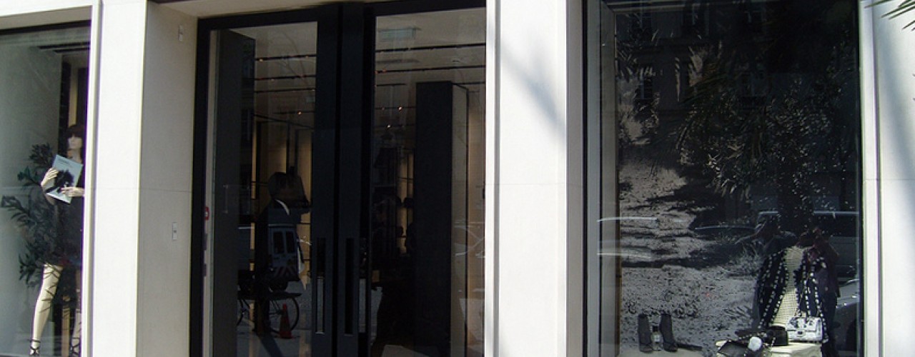 Store front at Chanel in Paris. Photo by alphacityguides.