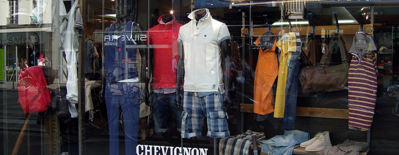 Store front at Chevignon in Paris. Photo by alphacityguides.